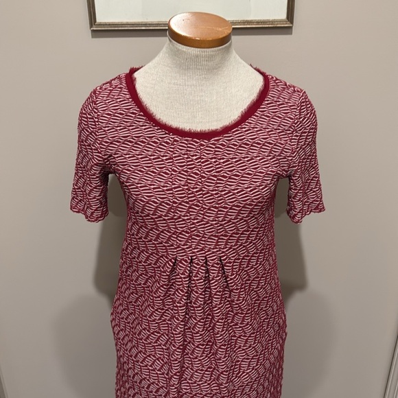 Anthropologie Maeve - Dora Textured Knit Shift Dress - Red/White - Size XS - Picture 2 of 10